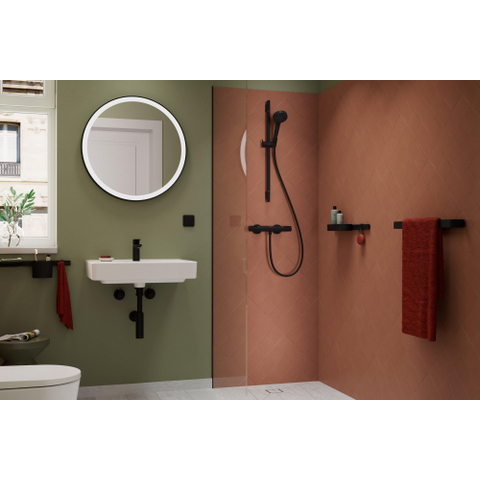 Hansgrohe Vernis Blend Eengreeps wastafelmengkraan - 100 - coolstart - met PopUp - trekwaste - mat zwart SW642529