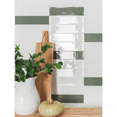 Vtwonen Mediterranea Carreau mural 13x40cm 9mm éclat blanc Nieve SW367115