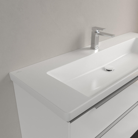 Villeroy & Boch Subway 3.0 lavabo - 130x47.5x17cm - 1 trou de robinet - stone white mat SW702137