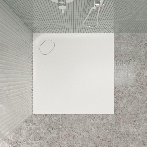 Villeroy & Boch Ecora douchebak - 90x90x3.5cm - hoekafvoer - stone white (wit) SW1558920