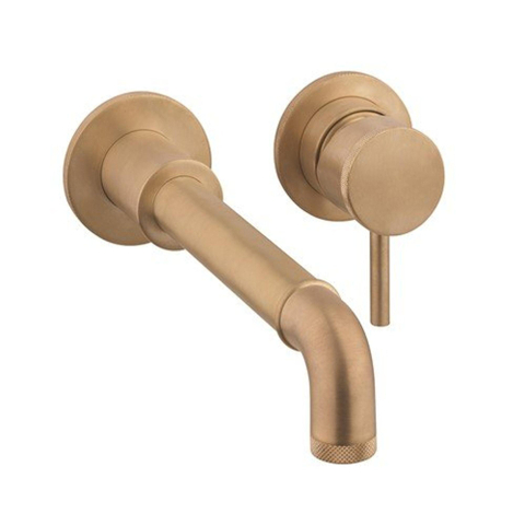 Crosswater MPRO INDUSTRIAL Wastafelkraan - inbouw - 2 gats - zonder waste uitloop - 20cm geborsteld messing living colours - geborsteld messing (goud) SW451393