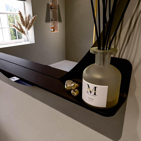 Mondiaz SPOT miroir – Ø 120 cm – avec tablette – Urban (noir) SW1235481