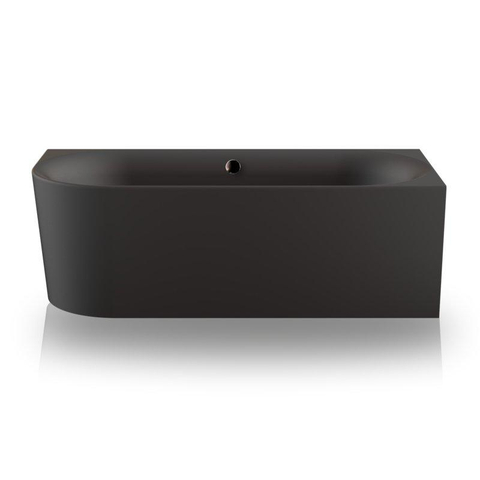 Plieger Kansas Baignoire d'angle - 180x80x60cm - angle droit - avec arrivée d'eau - avec garniture de vidage et de trop-plein - avec pieds - acrylique - noir mat SW1027757