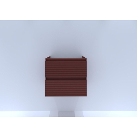 H&R Badmeubelen Infinity Wastafelonderkast - 60x44.8x55cm - 3D-front - 2 lades - greeploos - terra mat SW873378