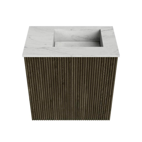 Mondiaz JOYA-DLUX 40cm toiletmeubel - kleur Shadow - Wastafel FAYE positie Rechts 1 kraangat kleur Opalo. SW1422916