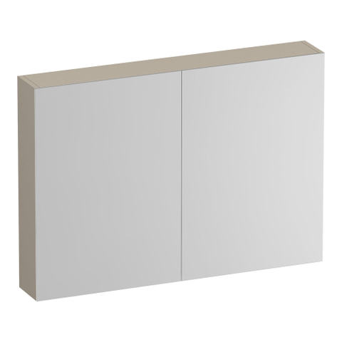 BRAUER Impress Deluxe armoire de toilette - 100x70x15cm - éclairage interne et externe - 2 portes miroirs recto verso - beige mat SW1198949