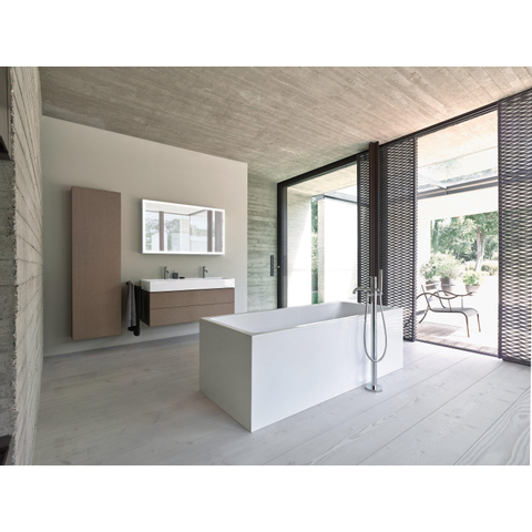 Duravit Vero air Dubbele wastafel - 120x47cm - met 2 kraangaten - met overloop - wit SW156934