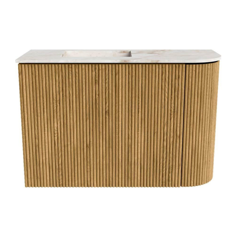 Mondiaz JOYA-DLUX Meuble de toilette 61,6cm - arrondi droite couleur Chêne - Vasque FAYE position Gauche Sans trou de robinet couleur Frappe SW1421915
