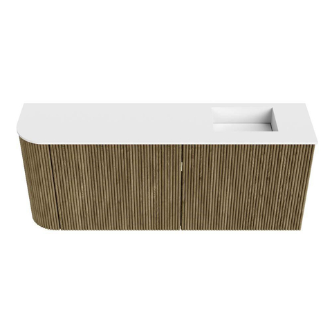 Mondiaz JOYA 101.6cm toiletmeubel - ronding links kleur Dusk - Wastafel FAYE positie Rechts Zonder kraangat kleur Talc. SW1421589
