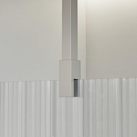 Fortifura Galeria Douche à l'italienne - 70x200cm - Verre nervuré - Bras plafond - Acier inoxydable brossé SW957618