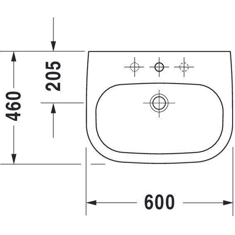 Duravit D-code Wastafel - 60x46cm - glans wit 0315102