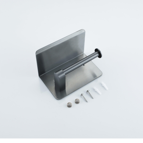Fortifura Calvi toiletrolhouder - met plateau - PVD - geborsteld gunmetal (antraciet) SW1183052