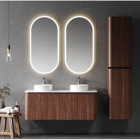Royal Plaza Terra Hoge Kast - 170x35x40cm - 2 deuren - afgeronde hoeken - kastanje (walnoot) SHOWROOMMODEL SHOW26772