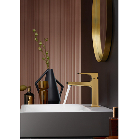 Hansgrohe Metropol 110 wastafelkraan - 18.4cm hoog - push open waste - voorsprong 13.5cm - glans goud SW297582
