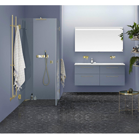 Instamat Jay Elektrische Handdoekradiator 172cm hoog 29Watt Geborsteld Messing OUTLETSTORE STORE40645