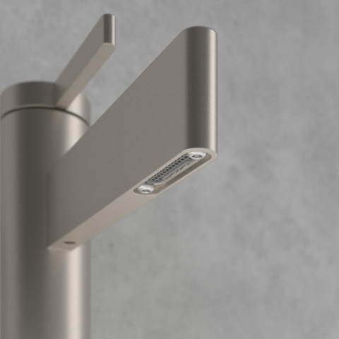 Villeroy & Boch Dawn 1 greeps wastafelkraan - zonder pop up afvoergarnituur - Brushed Nickel (rvs) SW974107