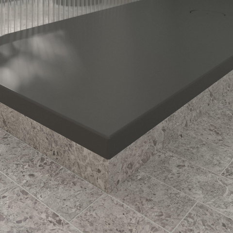 Villeroy & Boch Ecora douchebak - 160x80x4.5cm - afvoer korte zijde - anthracite (antraciet) SW1558971