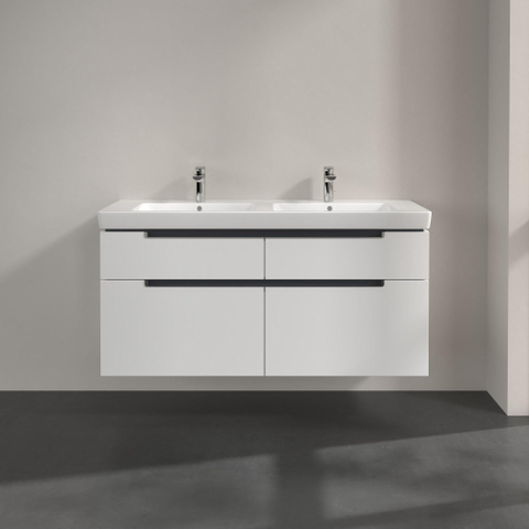 Villeroy & Boch Subway 2.0 wastafelonderkast - 128.7x59cm - 4 lades - mat wit SW479834