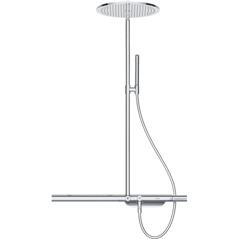 Axor 800 ShowerSolutions opbouw regendoucheset – thermostatisch – Ø35 cm hoofddouche – 2-standen staafhanddouche – chroom SW157225