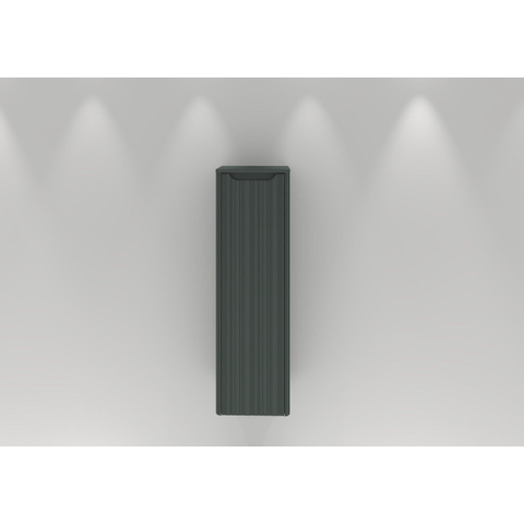 H&R badmeubelen Juice Hoge Kast - 40x35x130cm - met ronde hoeken - 3D-front - 1 deur - rechtsdraaiend - petrol mat SW875707