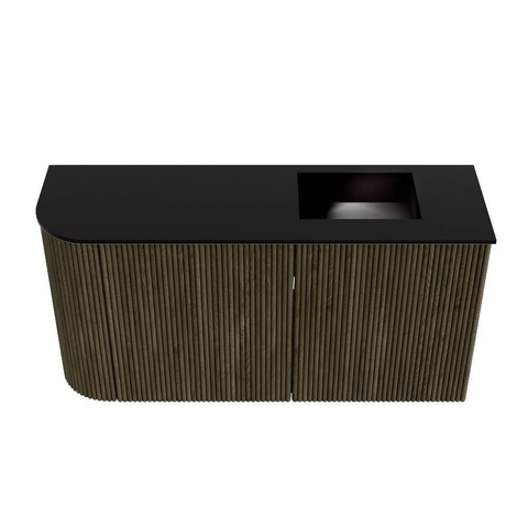 Mondiaz JOYA 81.6cm toiletmeubel - ronding links kleur Shadow - Wastafel FAYE positie Rechts Zonder kraangat kleur Urban. SW1421552