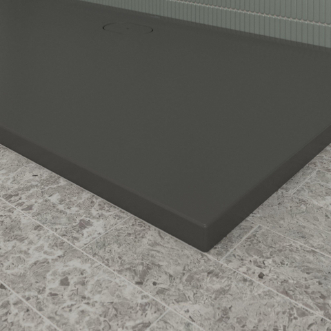 Villeroy & Boch Ecora douchebak - 170x90x3.5cm - afvoer lange zijde - anthracite (antraciet) SW1558935
