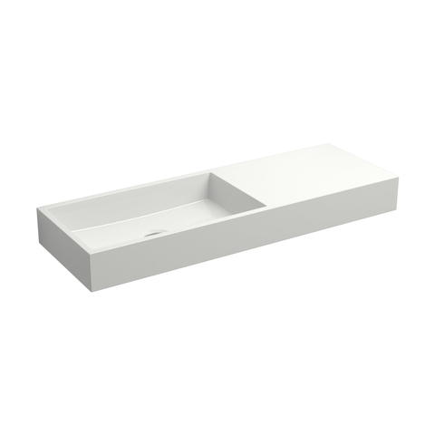 Clou Mini Wash Me lave-mains - 56x19x6cm - pierre minérale - trou robinet droite - blanc SW9308