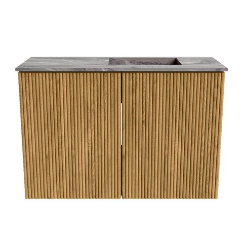 Mondiaz JOYA-DLUX 60cm toiletmeubel - kleur Oak - Wastafel FAYE positie Rechts 1 kraangat kleur Sombra. SW1424229