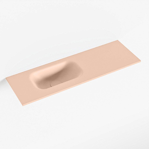 Mondiaz EDEN Lavabo lave-mains - 70x23x0.9cm - vasque à gauche - sans trous de robinet - pour meuble de toilettes - Solid surface - Rosee SW1025847