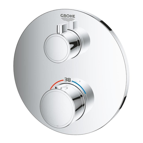 Grohe Grohtherm Mitigeur thermostatique encastré - 2 boutons - sans inverseur - rond - chrome SW236914