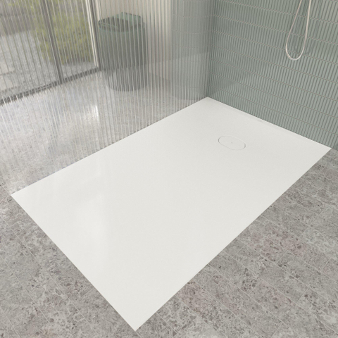 Villeroy & Boch Ecora douchebak - 160x100x4.5cm - afvoer korte zijde - white alpine (wit) SW1558913