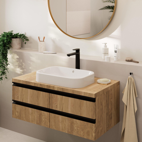 Hansgrohe Vernis Blend 1 greeps wastafelkraan - 190 zonder afvoer - mat zwart SW651708
