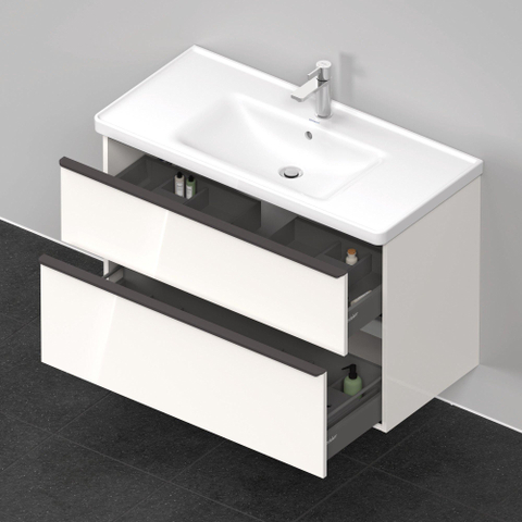 Duravit D-neo Meubelset - met wastafelonderbouwkast - met 2 laden - met softclose - 100x20x48cm - inclusief wastafel - wit hoogglans SW642227