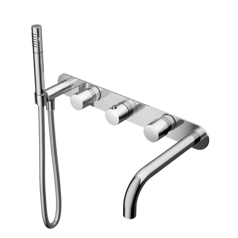 Hotbath Buddy Thermostaat - inbouw - met 2 stopkranen - inbouw thermostatisch - met uitloop - hoogglans chroom SW11328