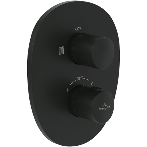 Villeroy & Boch Antao Mitigeur thermostatique encastré avec robinet d'arrêt - noir mat SW974285
