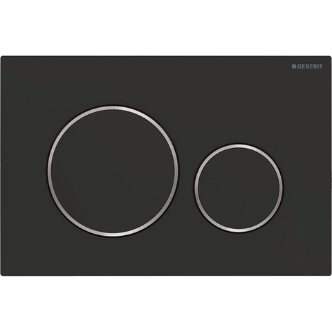 Geberit Sigma20 bedieningsplaat - 2-toets spoeling - rond - dualflush - mat zwart chroom SW242681