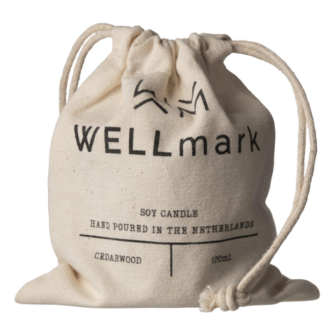 Wellmark Geurkaars - Cederwood - klein - 6x6.5cm - bruin/messing glas - Light My Fire SHOWROOMMODEL SHOW22385