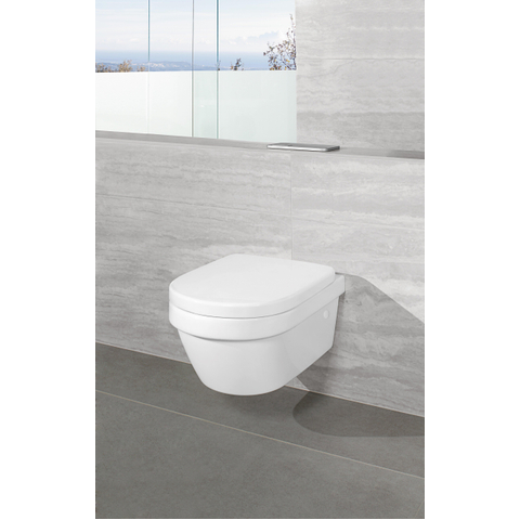 Villeroy & Boch Architectura Omnia architectura - compact closetzitting - met chroom scharnieren - White Alpine (glans wit) 1023998