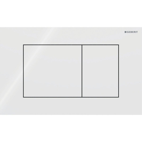 Geberit Sigma40 plaque de commande - chasse 2 touches - extra plate - boutons carrés - verre - blanc SW1237227