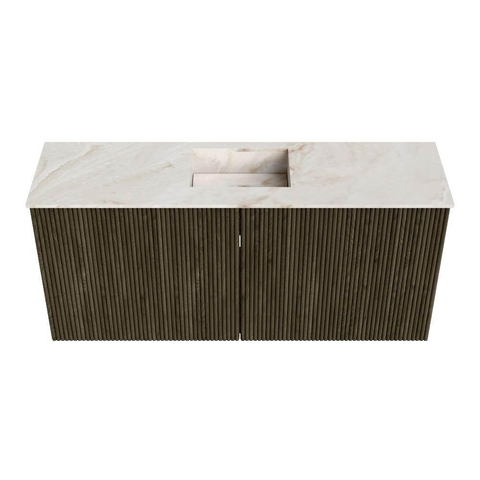 Mondiaz JOYA-DLUX 90cm meuble de salle de bains - couleur Shadow - Vasque FAYE position Milieu 1 trou de robinet couleur Frappe. SW1422681