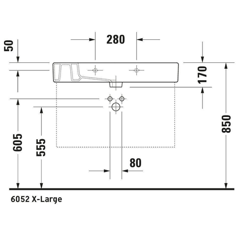 Duravit Vero Meubelwastafel - met kraangat - met overloop - 85x49cm - wit 0291349