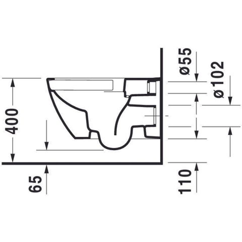 Duravit Happy D.2 Wandcloset - diepspoel - rimless - met verdekte bevestiging - 36.5x54cm - wit SW54346