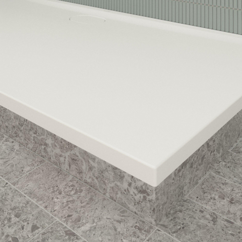 Villeroy & Boch Ecora douchebak - 180x90x3.5cm - afvoer lange zijde - stone white (wit) SW1558930