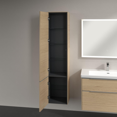 Villeroy & Boch Subway 3.0 kast hoog - 171x40cm - 2 deur - 1 schap links - Nordic Oak (hout) SW641662