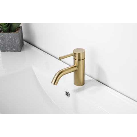 Fortifura Calvi Wastafelkraan - 14.8cm - opbouw - PVD - geborsteld messing (goud) SW720547