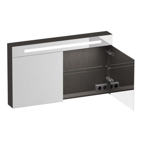 BRAUER Promise Deluxe spiegelkast – 119x70x15 cm – directe LED boven – Timber Anthracite SW1203662