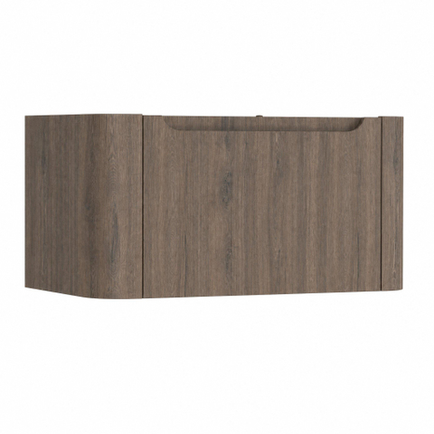 H&R Badmeubelen Juice Wastafelonderkast - 80x45x40cm - afgeronde hoeken - 1 lade - geïntegreerde greep - Tucson oak SW1205690