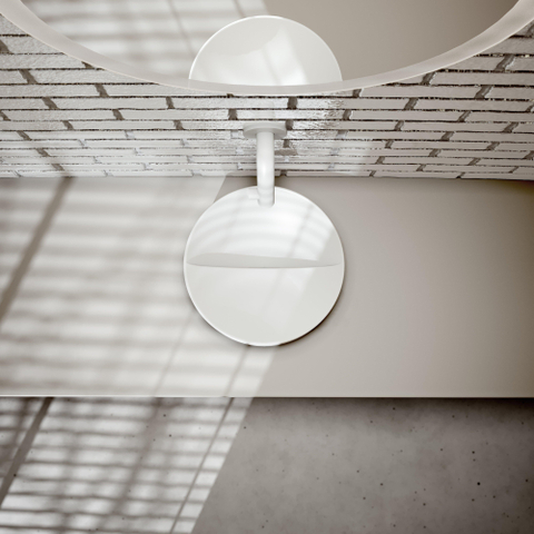 Clou Vale lavabos céramique lave-mains rond Blanc mat SW451463