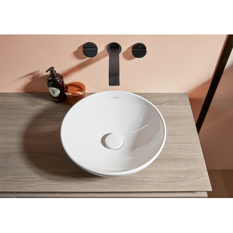 Villeroy & Boch Loop & Friends opzetwastafel - 38x38cm - zonder kraangat - met overloop CeramicPlus - White Alpine (glans wit) SW644143
