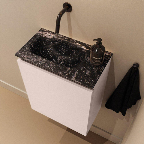MONDIAZ TURE-DLUX Meuble de toilettes 40 cm Rosee. EDEN lavabo Lava position à gauche. Sans trou de robinet. SW1103966